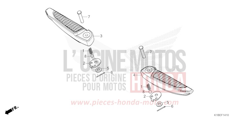 SOZIUS-FUSSRASTE von Forza 350 PEARL SIENA RED (R320) von 2023